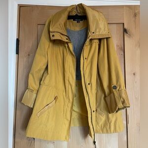 Mo-Ka Mustard Yellow Hooded Utility Jacket | Size M | Fold-In Hood